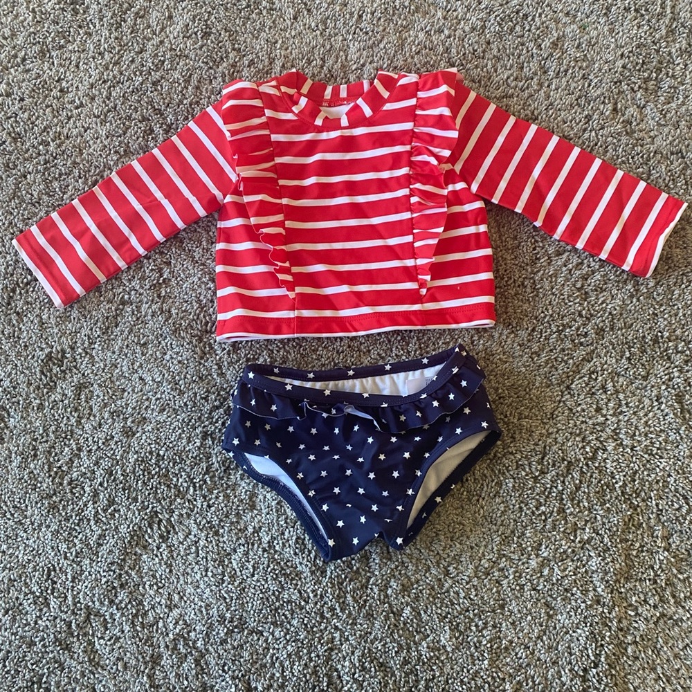 Janie and Jack bathing girl’s suit size 6-12 months